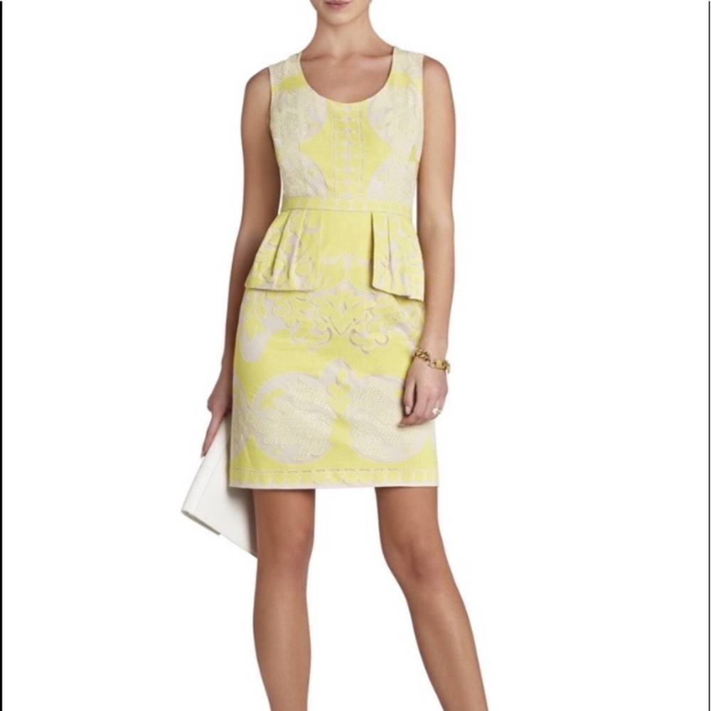 BCBG MaxAriza Lace Detail Peplum Dress